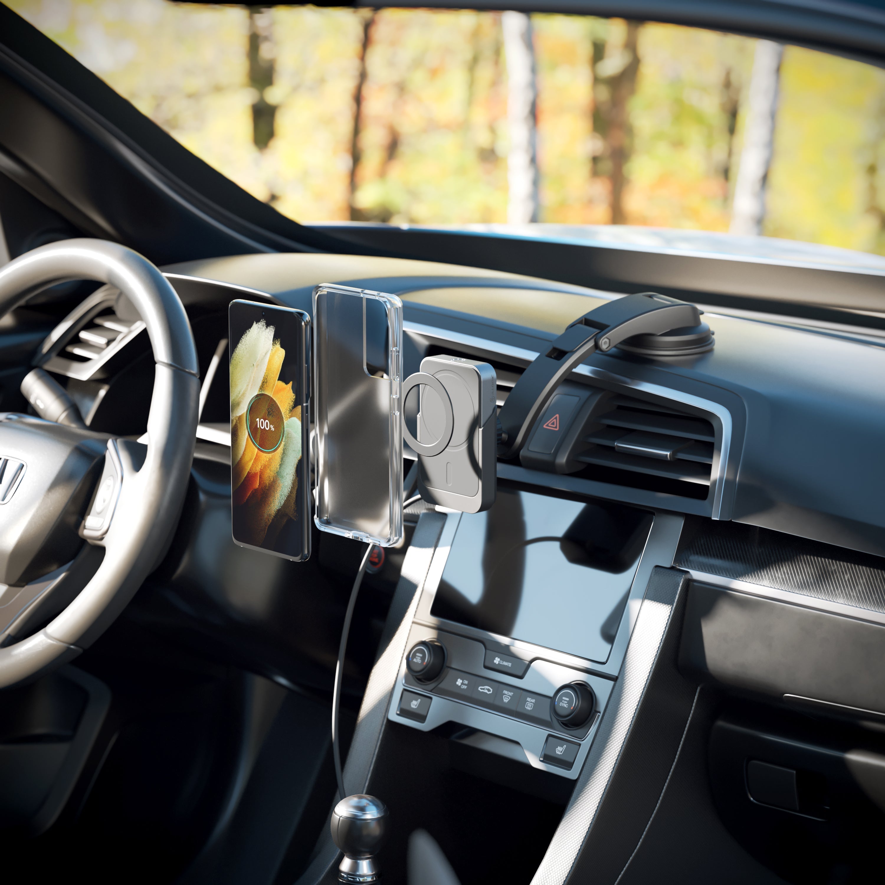 Matrix Universal Magnetic Car Charger with Air Vent & Dash Mount + Matrix Universal Magnetic Power Bank 5000mAh