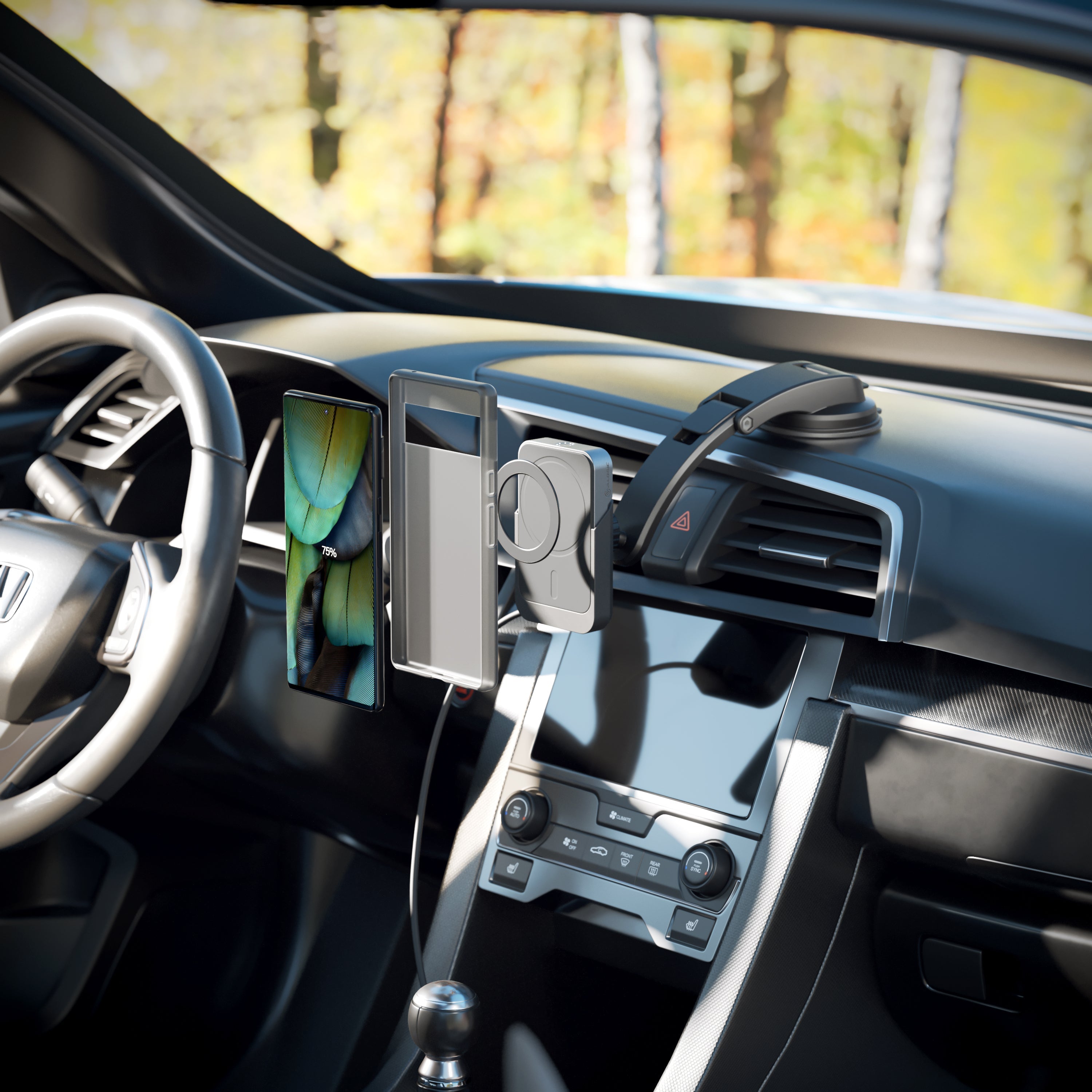 Matrix Universal Magnetic Car Charger with Air Vent & Dash Mount + Matrix Universal Magnetic Power Bank 5000mAh