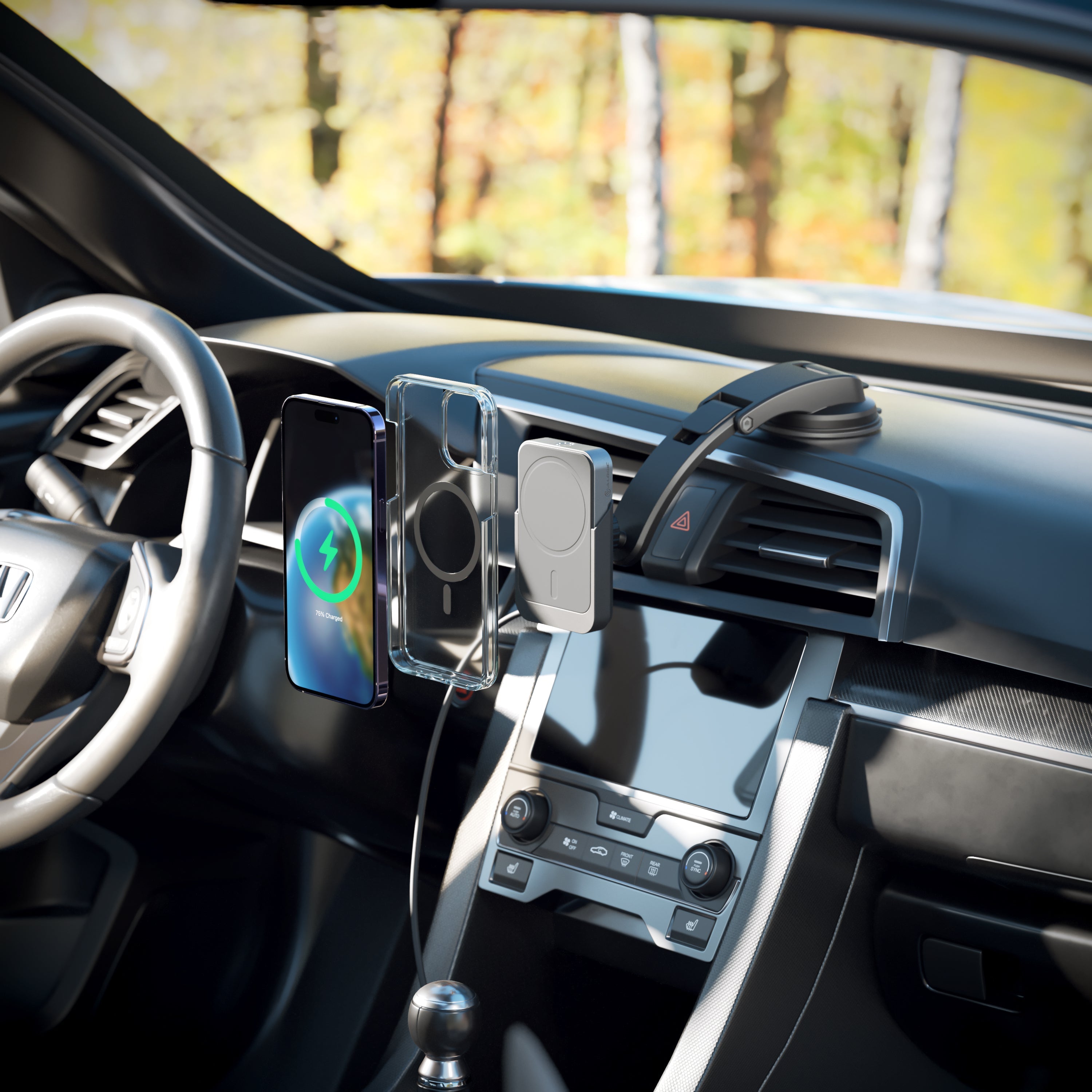 Matrix Universal Magnetic Car Charger with Air Vent & Dash Mount + Matrix Universal Magnetic Power Bank 5000mAh