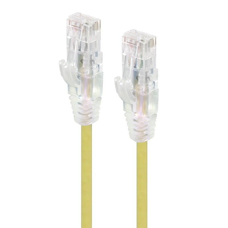 Yellow Ultra Slim Cat6 Network Cable, UTP, 28AWG - Series Alpha