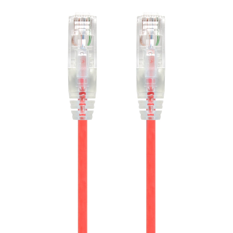 Red Ultra Slim Cat6 Network Cable, UTP, 28AWG - Series Alpha