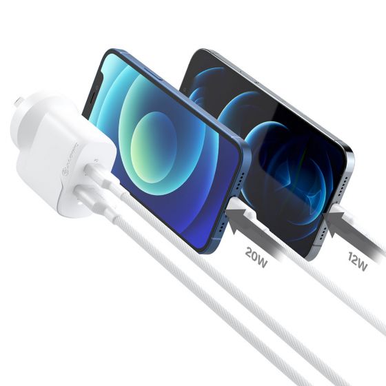 2X32 Rapid Power 2 Port 32W USB-C GaN Wall Charger