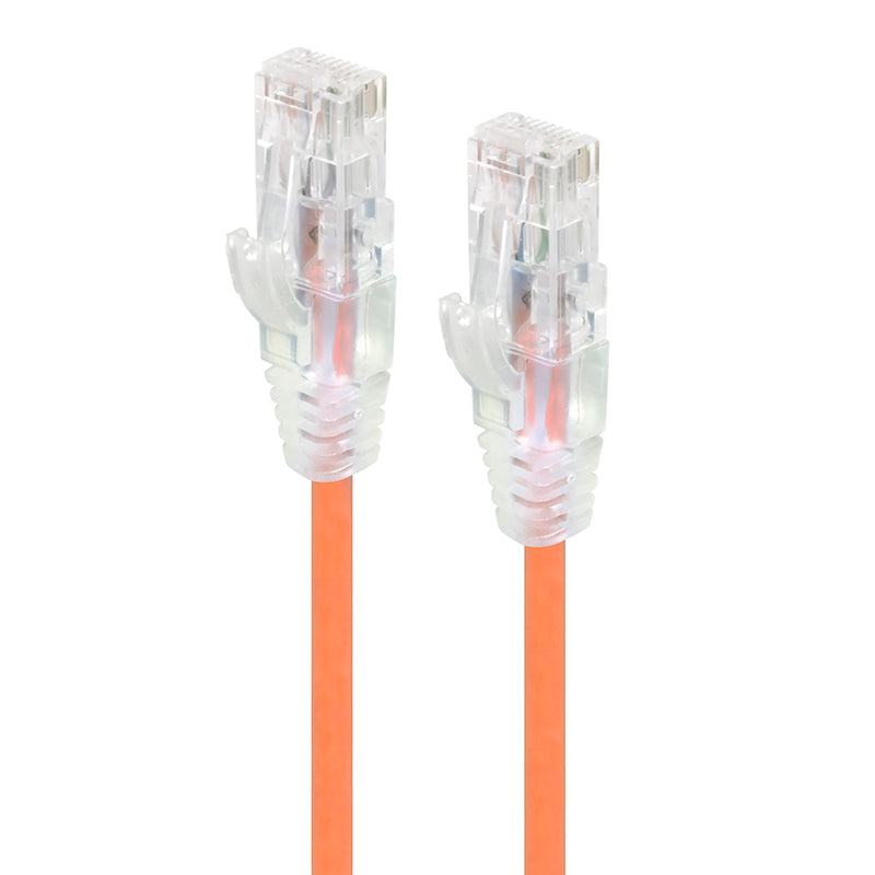 Orange Ultra Slim Cat6 Network Cable, UTP, 28AWG - Series Alpha