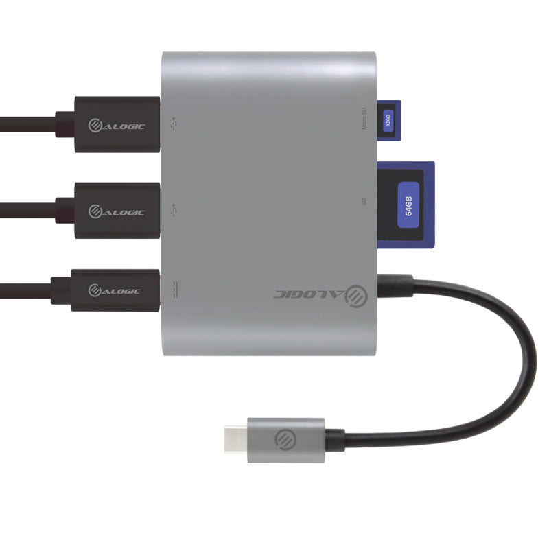 USB-C MultiPort Adapter with Card Reader/2 x USB 3.0/USB-C with Power Delivery