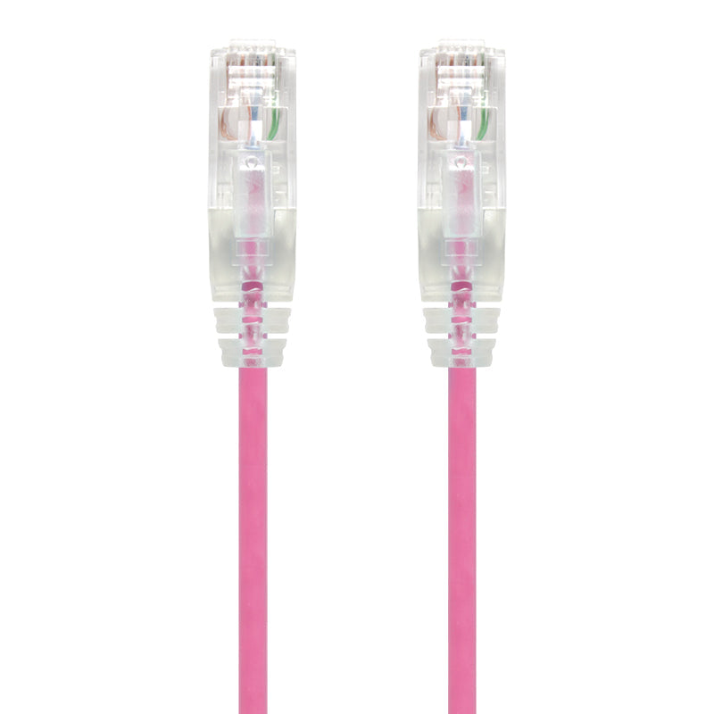 Pink Ultra Slim Cat6 Network Cable, UTP, 28AWG - Series Alpha