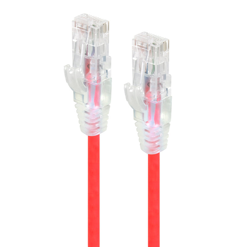 Red Ultra Slim Cat6 Network Cable, UTP, 28AWG - Series Alpha