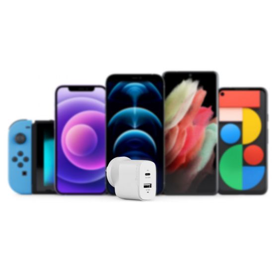 2X32 Rapid Power 2 Port 32W USB-C GaN Wall Charger