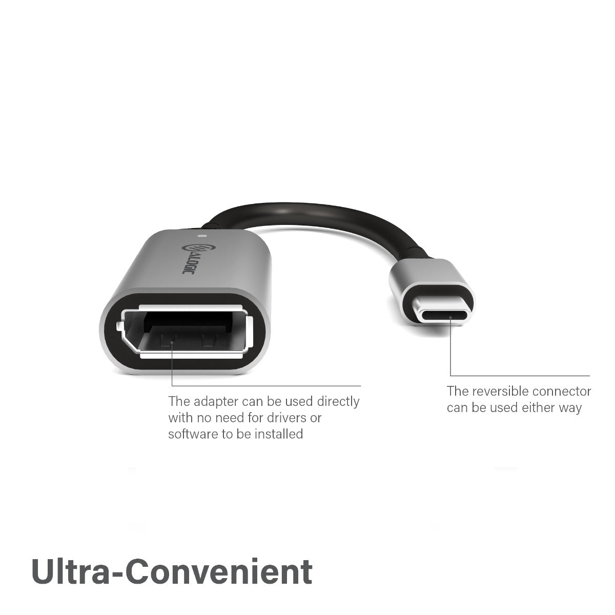 Ultra 15cm USB-C (Male) to DisplayPort (Female) Adapter - 4K 60Hz