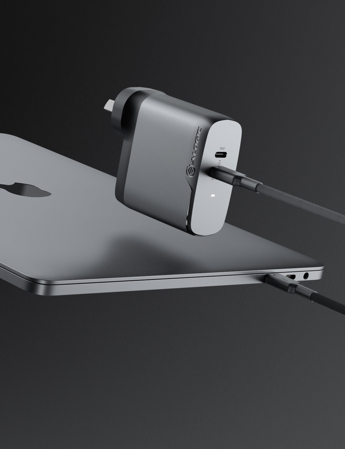 2X68 Rapid Power 68W GaN Charger - Space Grey - Includes 2m 100W USB-C Charging Cable