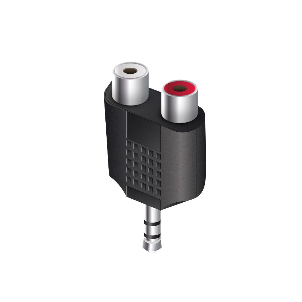 3.5mm Stereo Audio to 2 X RCA Stereo ADAPTER - (1) Male to (2) Female