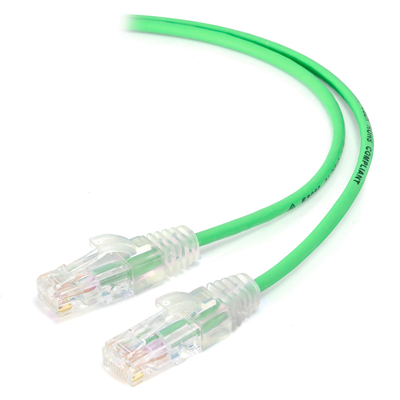 Green Ultra Slim Cat6 Network Cable, UTP, 28AWG - Series Alpha