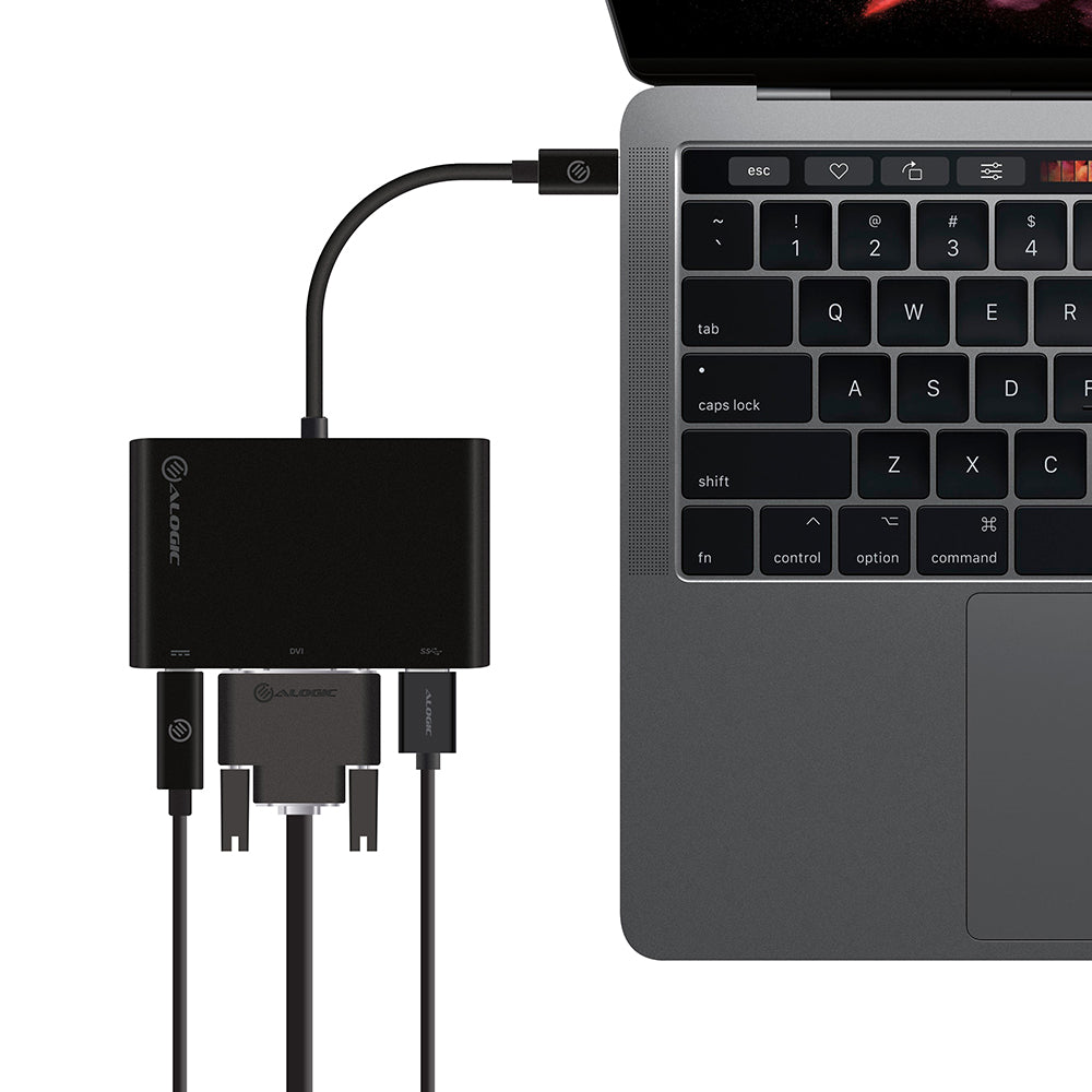 USB-C MultiPort Adapter with DVI/USB 3.0/USB-C Power Delivery (60W/3A)