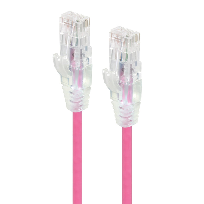Pink Ultra Slim Cat6 Network Cable, UTP, 28AWG - Series Alpha