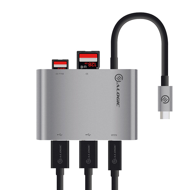 USB-C MultiPort Adapter with Card Reader/2 x USB 3.0/USB-C with Power Delivery