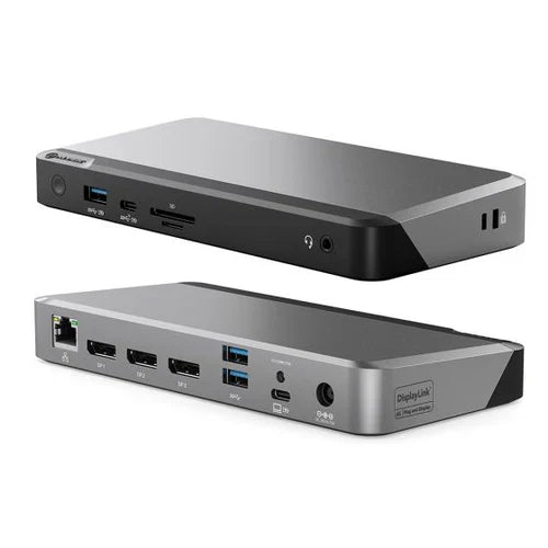 Clarity Fold Touch 32" 4K UHD Monitor with 65W Power Delivery, Webcam, Touchscreen & Fold Stand (Pack of 3) + DX3 Triple 4K Display Universal Docking Station _ with 100W Power Delivery