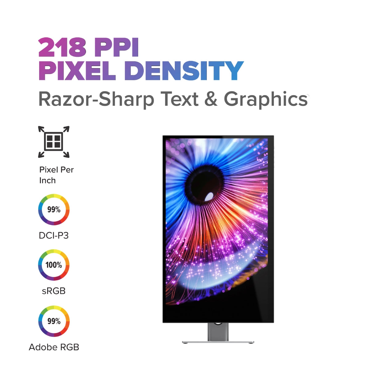 Clarity 5K 27” Monitor with 65W Laptop Charging USB-C Hub