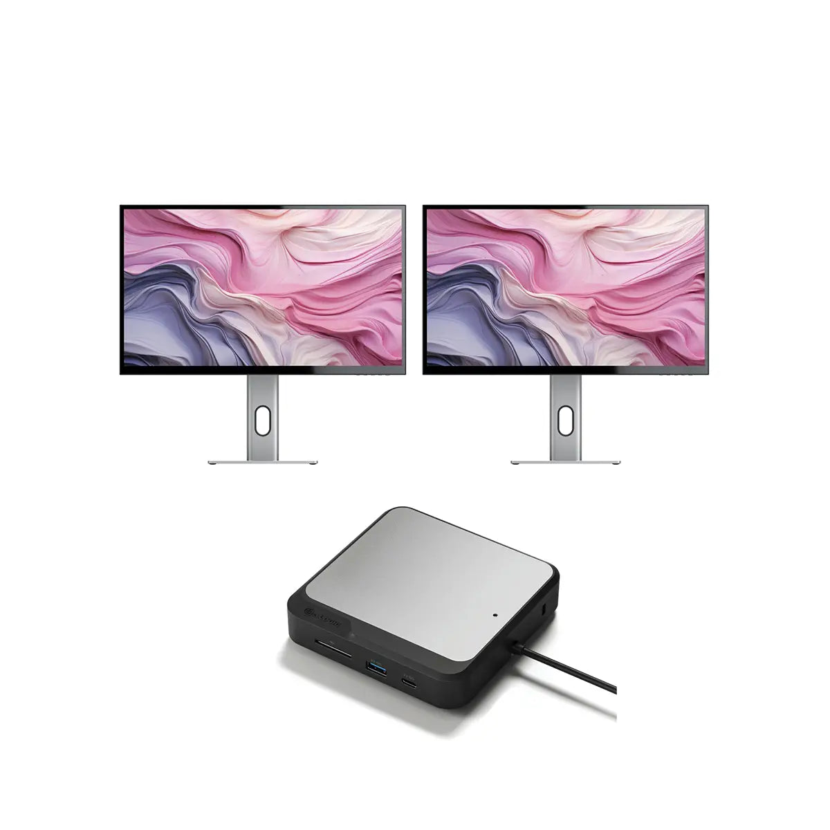 CLARITY 27" UHD 4K Monitor (Pack of 2) + Dual 4K Universal Docking Station - DisplayPort Edition