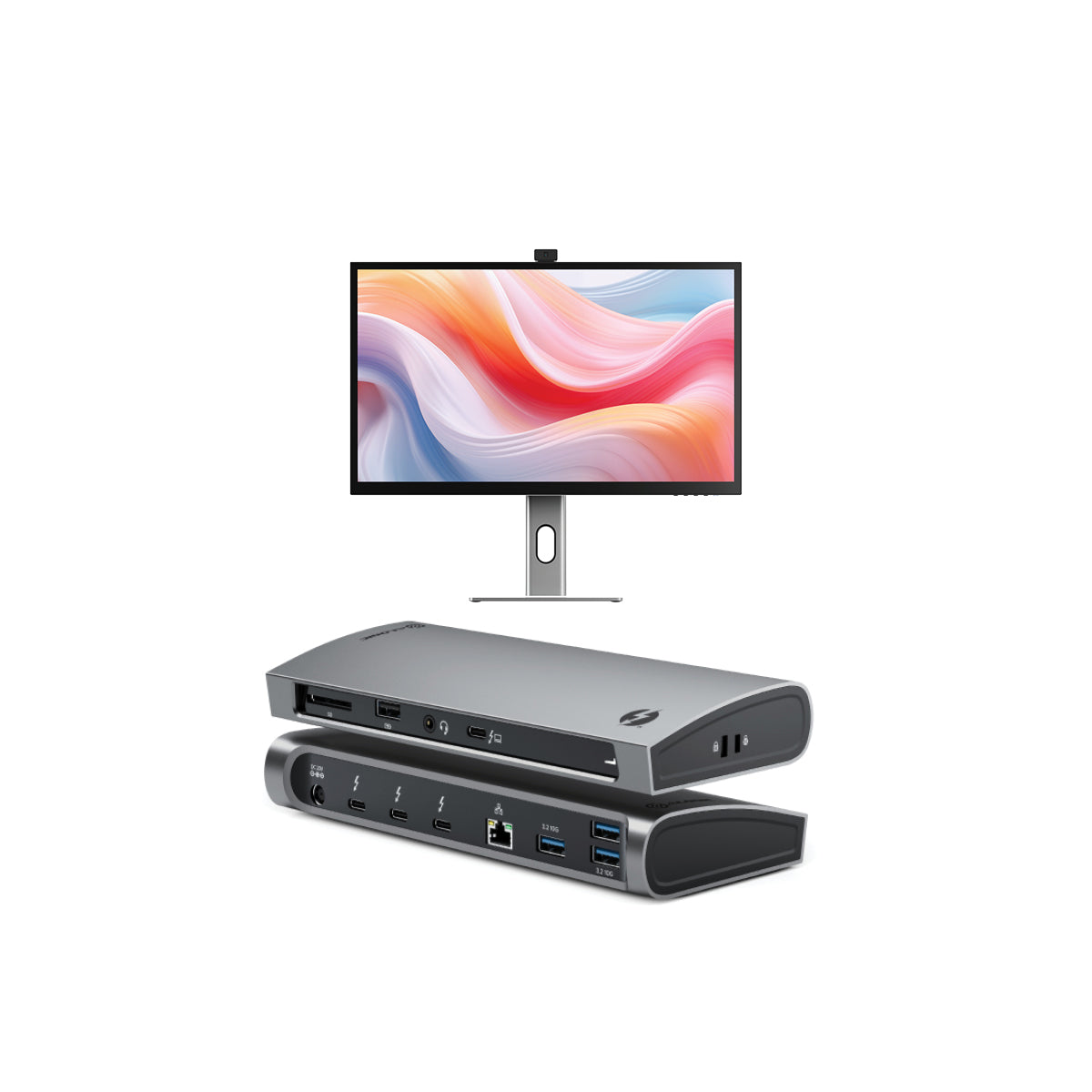 Clarity Pro 27" UHD 4K Monitor with 65W PD and Webcam + Thunderbolt 4 BLAZE Docking Station