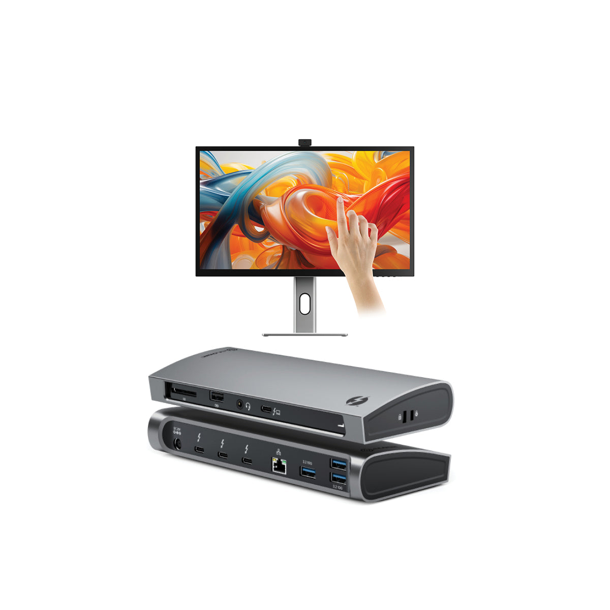 Clarity Pro Touch 27" UHD 4K Monitor with 65W PD, Webcam and Touchscreen + Thunderbolt 4 BLAZE Docking Station