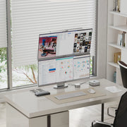 Edge 34" Ultrawide Dual QHD Monitor Elevate Home Office Kit - Silver