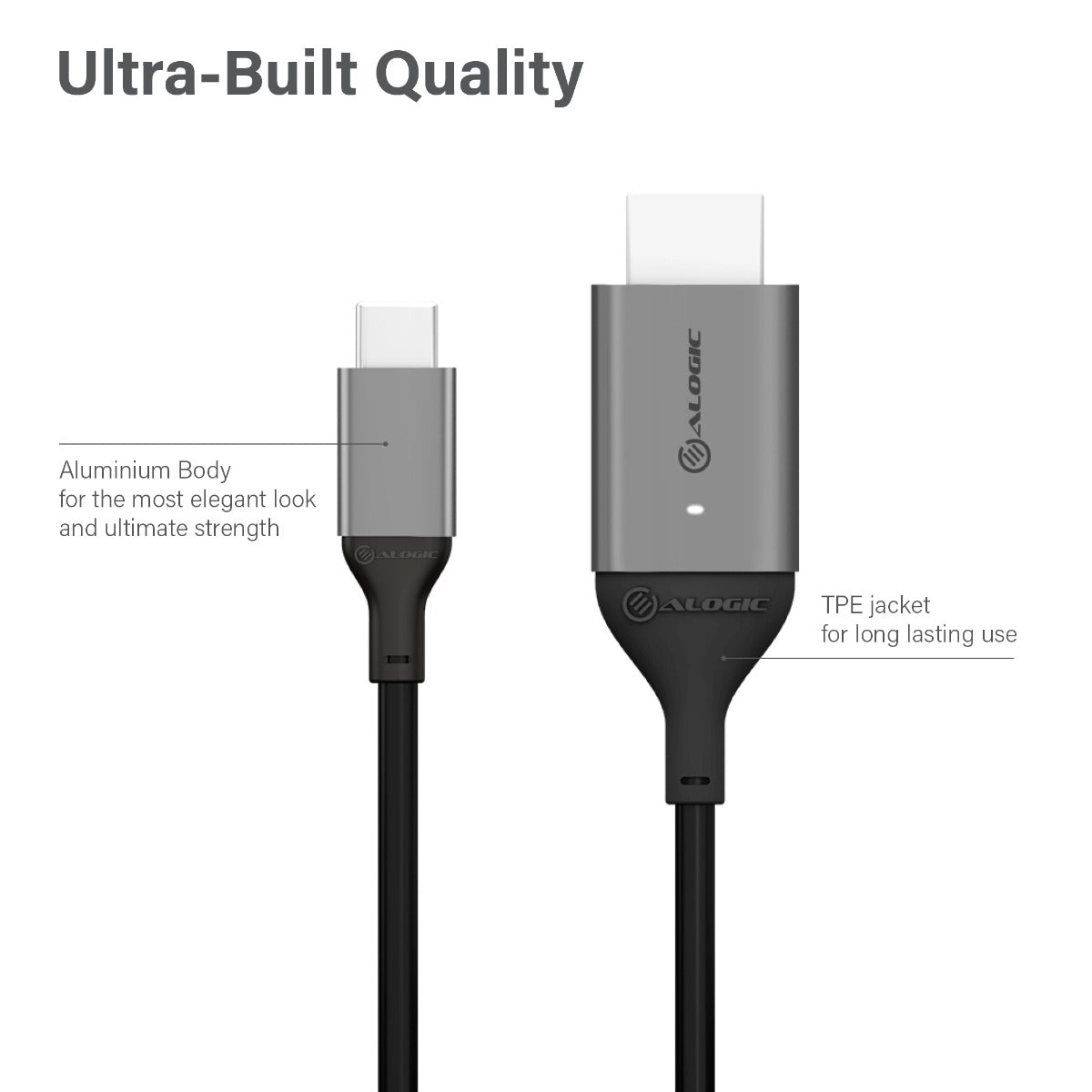 USB-C (Male) to HDMI (Male) Cable - Ultra Series - 4K 60Hz -Space Grey