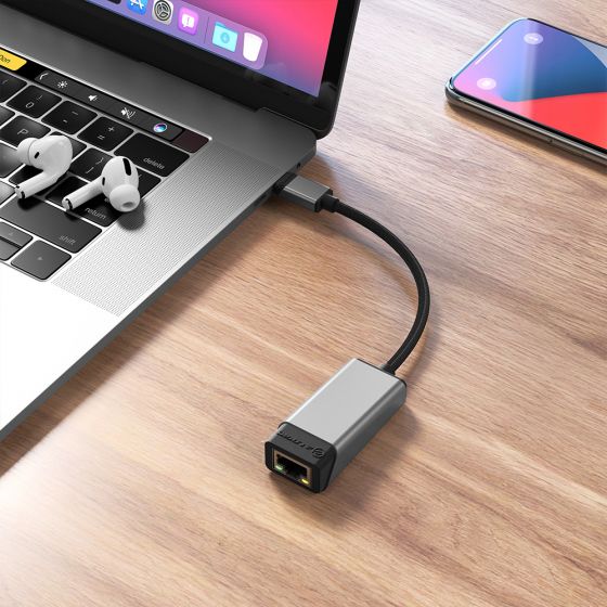 Ultra USB-C (Male) to RJ45 Gigabit Ethernet (Female) Adapter