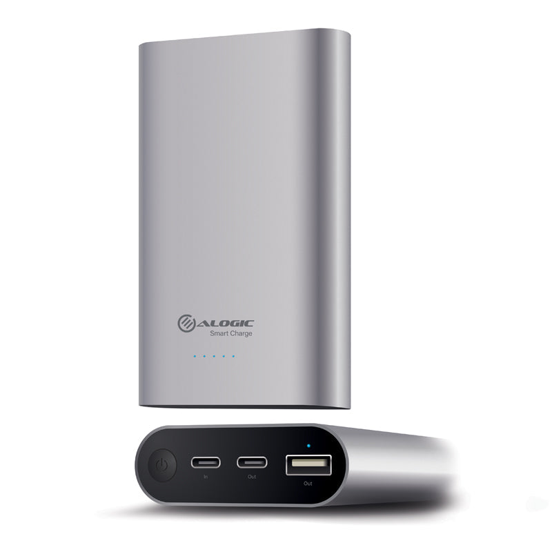 USB-C 10200mAh Portable Power Bank with Dual Output - 2.4A & 3A - Prime Series - Space Grey