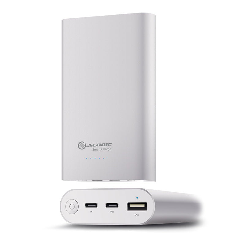 USB-C 10200mAh Portable Power Bank - Prime Series - Silver