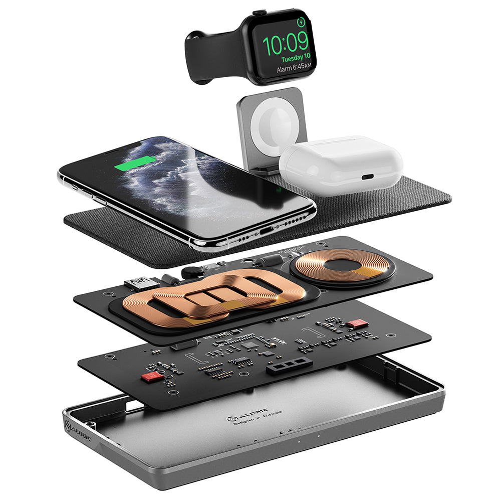 Ultra Power 4-in-1 Wireless Charging Dock for Apple Watch, Airpods and iPhone with USB-A Charging Output