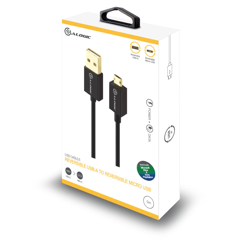 EasyPlug Reversible USB 2.0 Type A to Reversible Micro Type B Cable - 2m