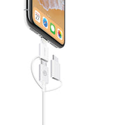 3-in-1 Combo Charge & Sync Cable - Micro USB + Lightning + USB-C - 1m