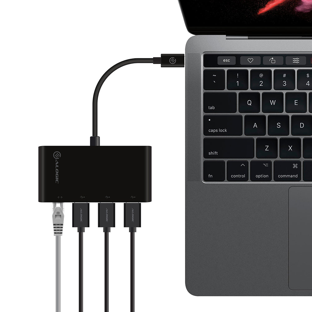 USB-C to Gigabit Ethernet & USB 3. 0 SuperSpeed 3 Port USB Hub