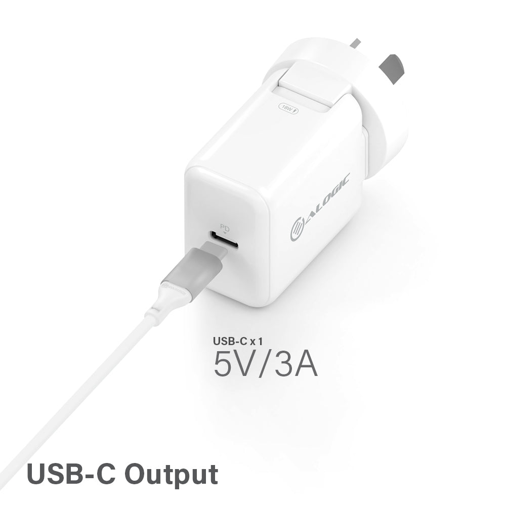 USB-C Wall Charger 18W with Power Delivery - White