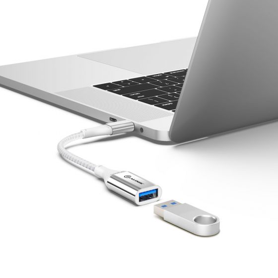 Super Ultra USB 3.1 USB-C to USB-A Adapter - 15cm - Silver