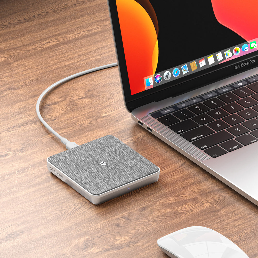 Ultra Wireless Charging Pad with 18W Wall Charger - 10W Silver