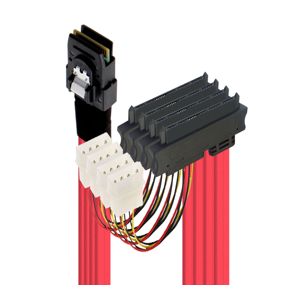 Mini SAS (SFF-8087) to (4) SFF-8482 Cable