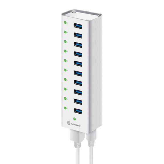 10 Port USB Hub with Charging - Aluminium Unibody with Power - Prime Series