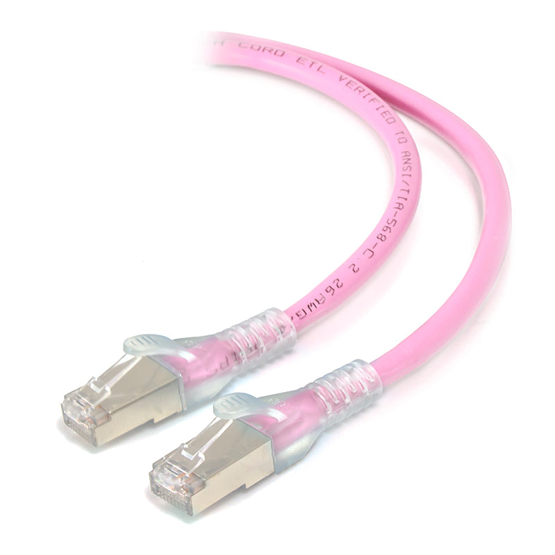 Pink Shielded CAT6A LSZH Network Cable