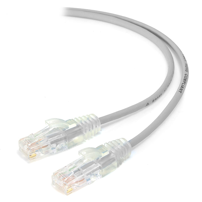 Grey Ultra Slim Cat6 Network Cable, UTP, 28AWG - Series Alpha