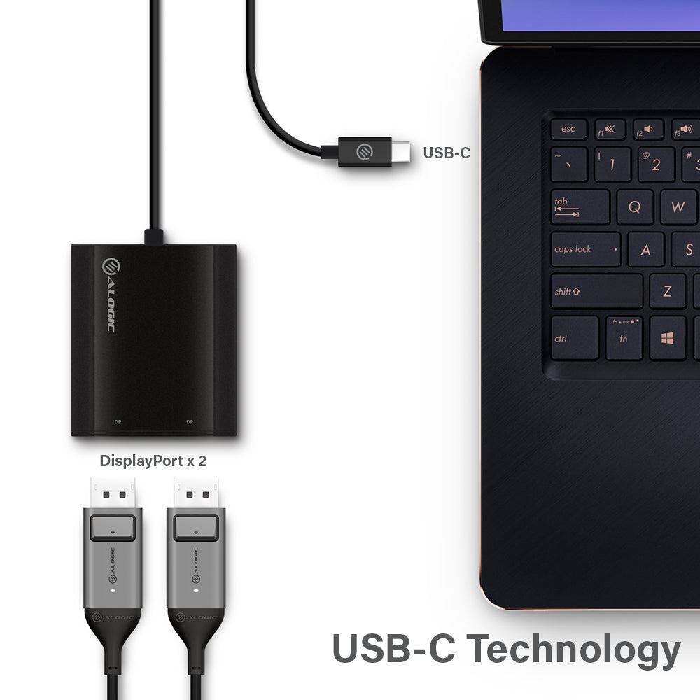 USB-C to Dual DisplayPort Adapter - 4K - 30 Hz