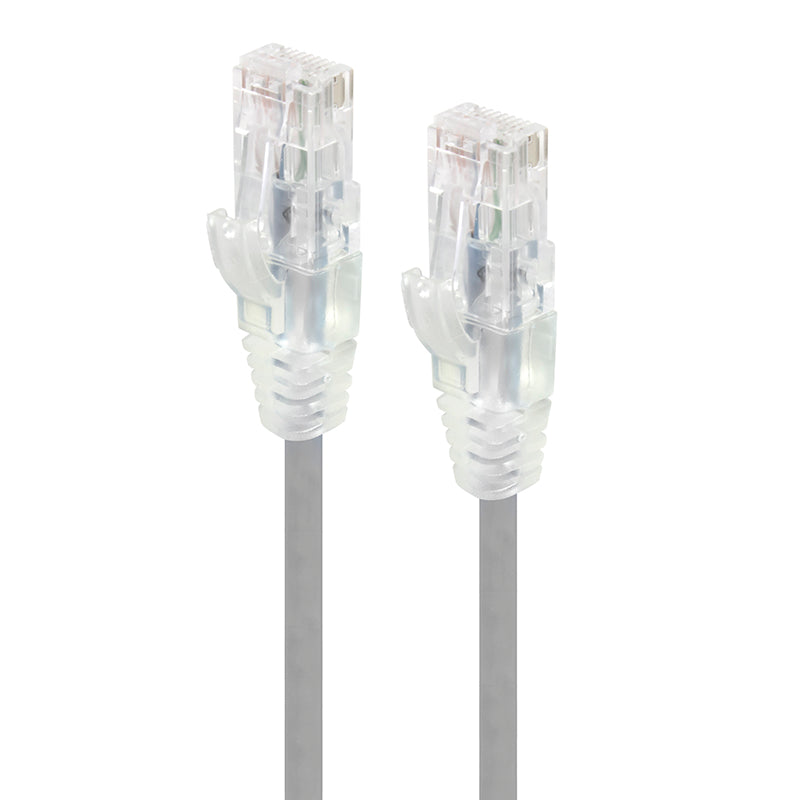 Grey Ultra Slim Cat6 Network Cable, UTP, 28AWG - Series Alpha