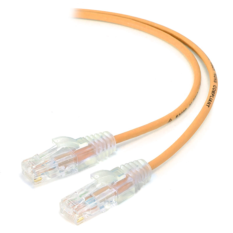 Orange Ultra Slim Cat6 Network Cable, UTP, 28AWG - Series Alpha