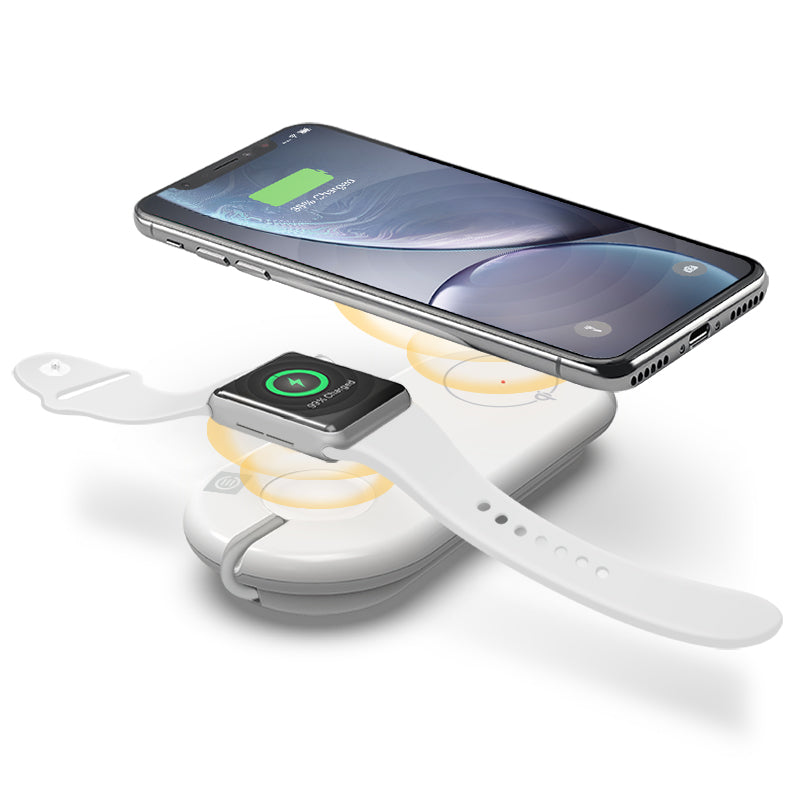 Wireless Duet Charging Station - iPhone & Apple Watch Charger - White