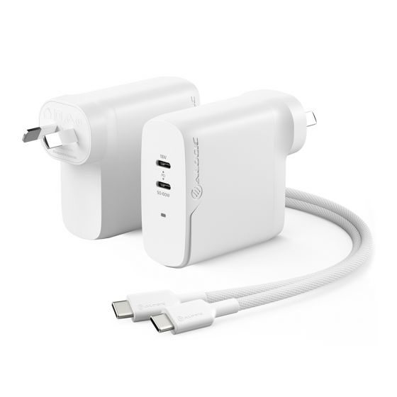 2X68 Rapid Power 68W GaN Charger - Includes 2m 100W USB-C Charging Cable