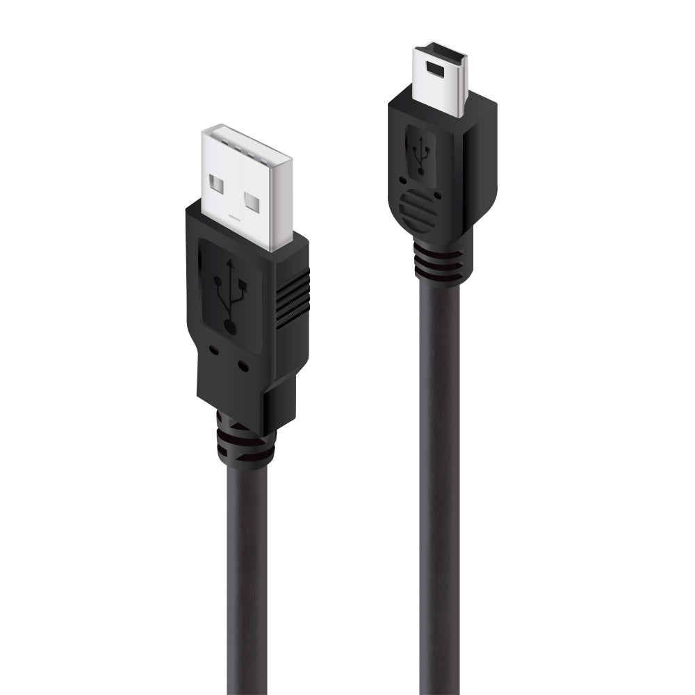 USB 2.0 Type A to Type B Mini Cable- Male to Male