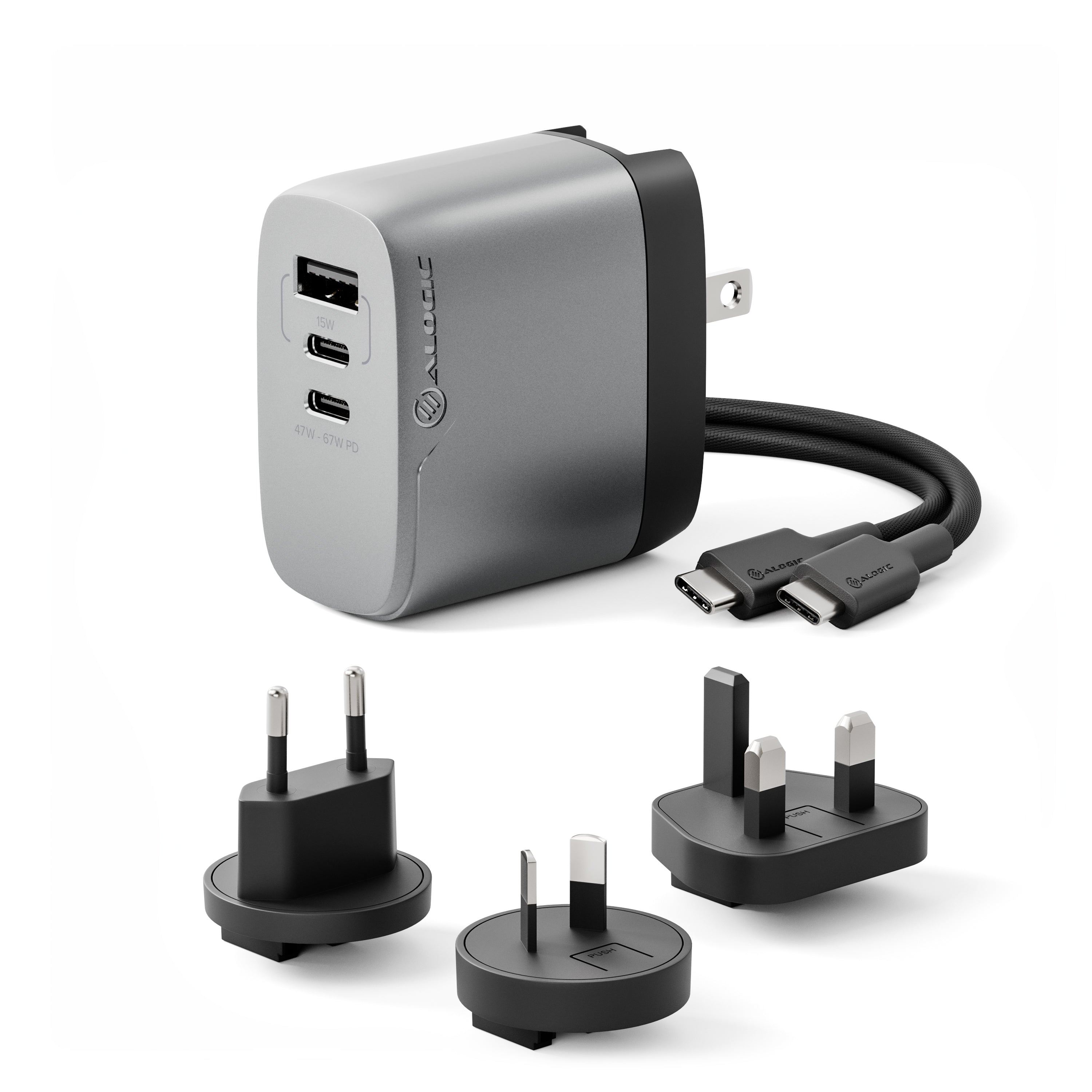 3X67 Rapid Power 67W Multi-Country Travel GaN Charger