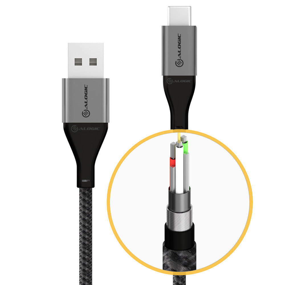 Super Ultra USB 2.0 USB-C to USB-A Cable - 3A/480Mbps