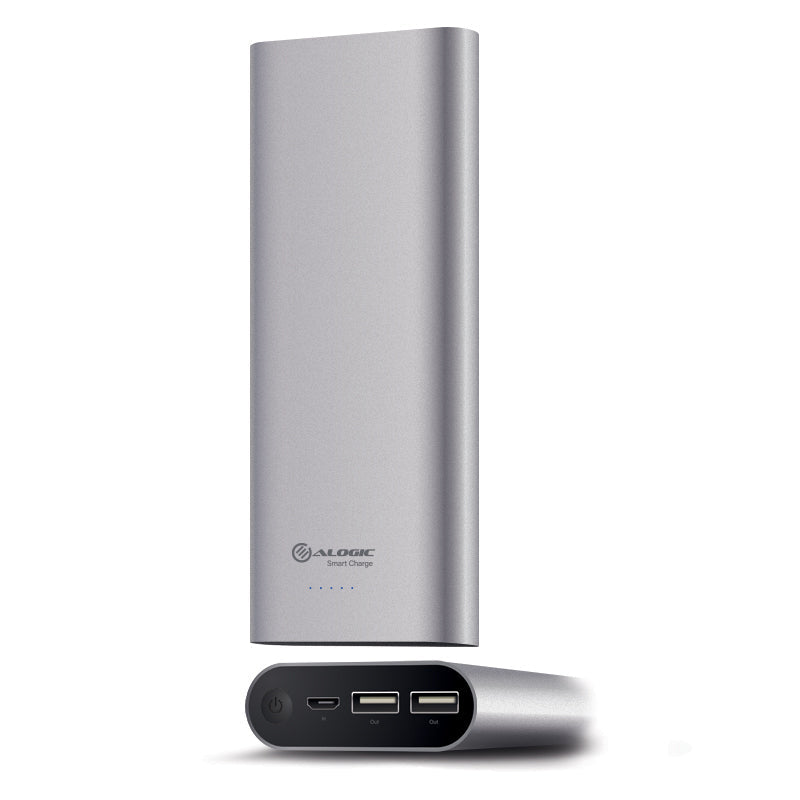 15000mAh Portable Power Bank with Dual Output - 2.4A - Prime Series - Space Grey