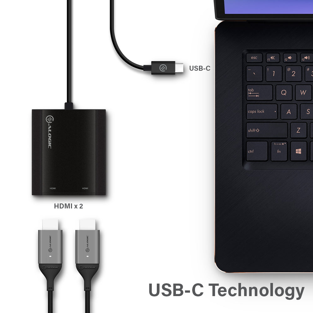 USB-C to Dual HDMI 2.0 Adapter - 4K - 30 Hz