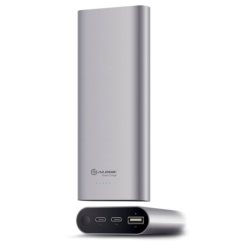 USB-C 15600mAh Portable Power Bank with Dual Output - 2.4A & 3A - Space Grey - Prime Series - Space grey